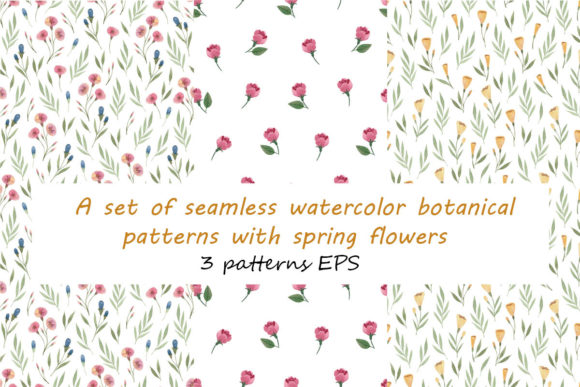 Download Seamless Watercolor Botanical Patterns - Pattern Collection