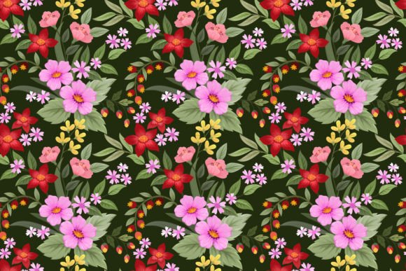 Download Red Pink and Yellow Flower Pattern. - Pattern Collection
