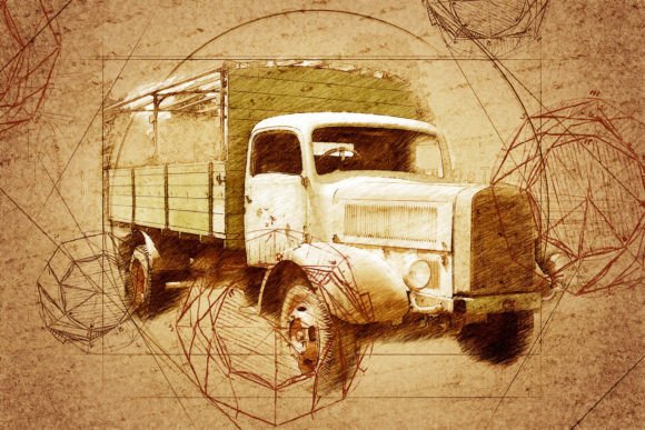 Download Vintage Truck Printable Graphics Pack 22 - Pack Collection