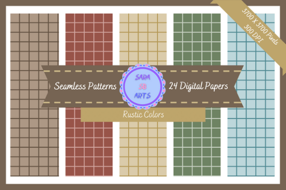 Download Seamless Rustic Colored Grid Pattern - Pattern Collection