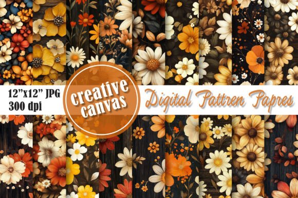 Download Warm Fall Flower Patterns - Pattern Collection