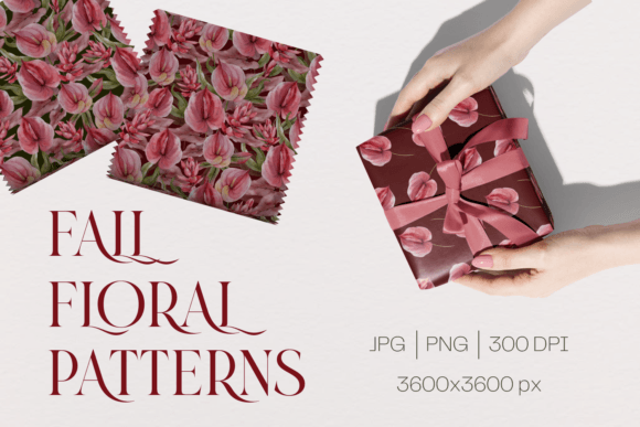 Download Fall Flowers Seamless Pattern Set - Pattern Collection