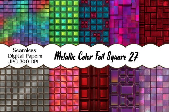 Download Metallic Color Foil Square Pattern - Pattern Collection