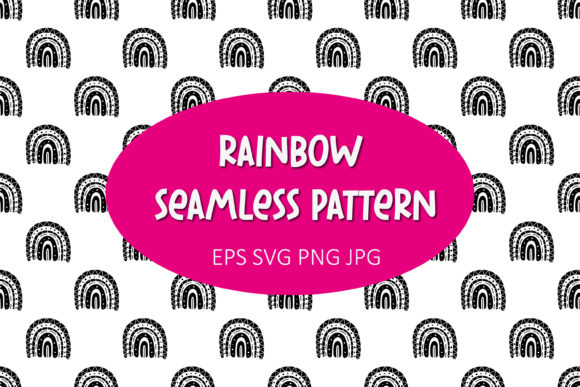 Download Black and White Boho Rainbow Pattern - Pattern Collection