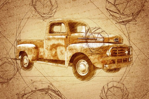 Download Vintage Truck Printable Graphics Pack 23 - Pack Collection