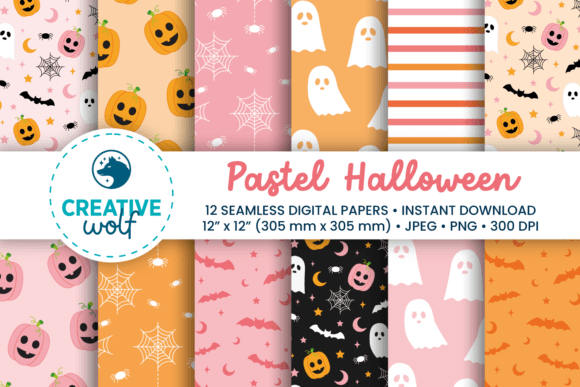 Download Pastel Halloween Digital Paper Pack - Pack Collection