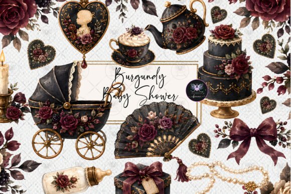 Download Burgundy Mocha Baby Clipart - Burgundy Collection