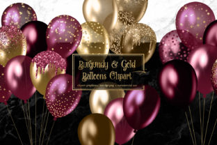 Download Burgundy and Gold Balloons Clipart - Burgundy Collection