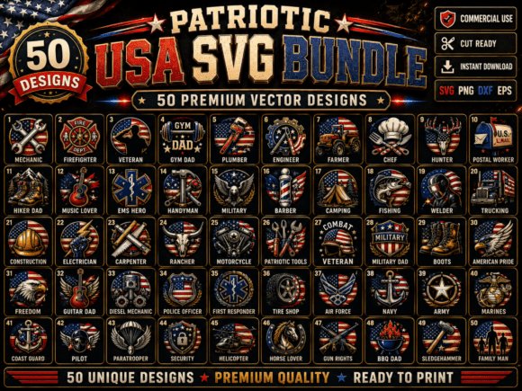 Download Patriotic USA SVG Premium Bundle Pack - Pack Collection