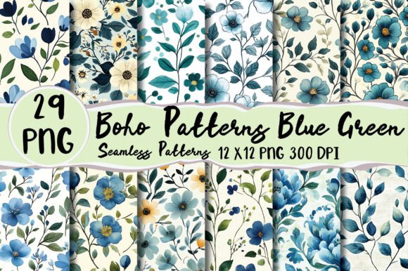 Download Boho Patterns Blue Green - Pattern Collection