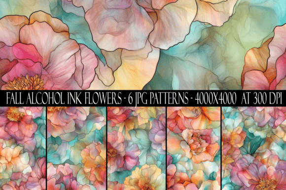 Download Fall Alcohol Ink Flower Patterns - Pattern Collection