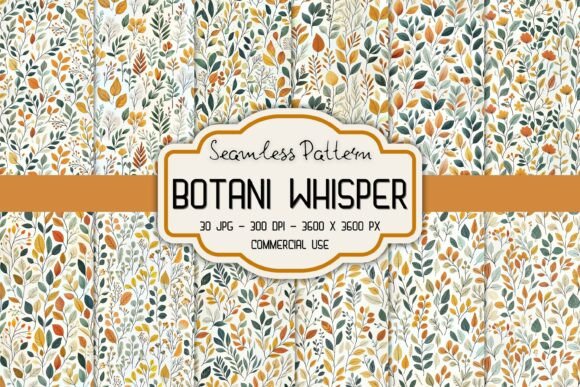 Download Seamless Botani Whisper Digital Patterns - Pattern Collection