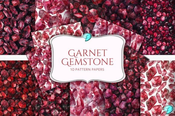 Download Garnet Gemstone Digital Pattern Papers - Pattern Collection