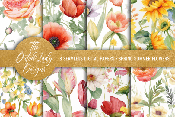 Download Seamless Spring &amp; Summer Flower Patterns - Pattern Collection
