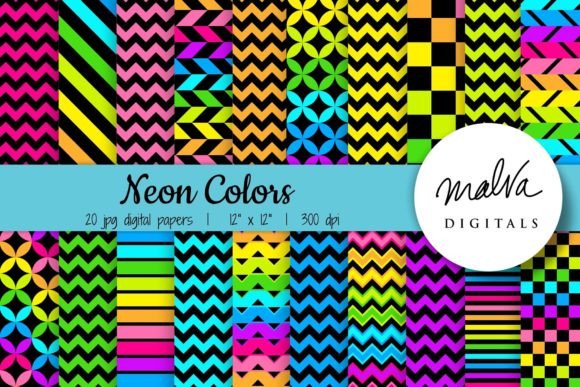 Download Neon Rainbow Geometric Patterns - Pattern Collection