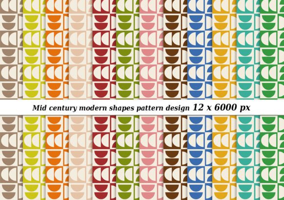 Download Mid Century Modern Shapes Pattern Design - Pattern Collection