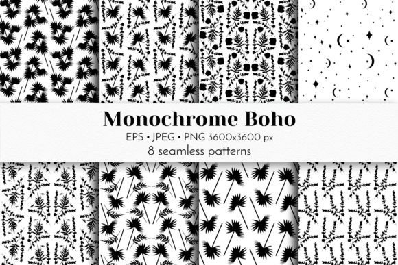 Download Black and White Boho Seamless Patterns - Pattern Collection