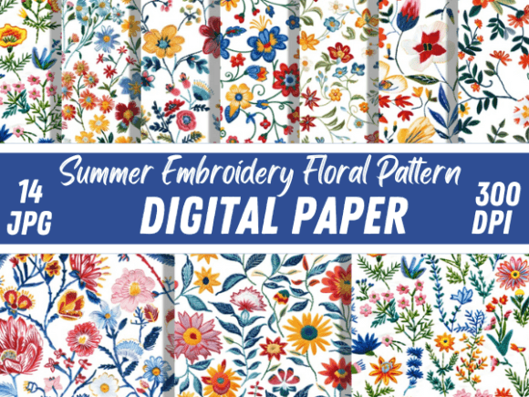 Download Summer Embroidery Floral Flower Pattern - Pattern Collection