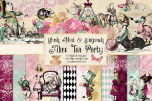Download Blush Mint and Burgundy Alice Tea Party - Burgundy Collection