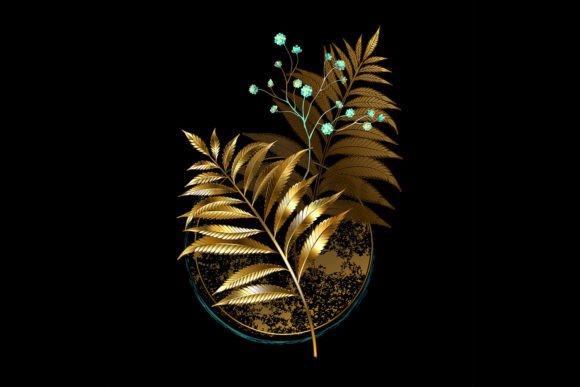Download Circle with Golden Fern - Fern Collection