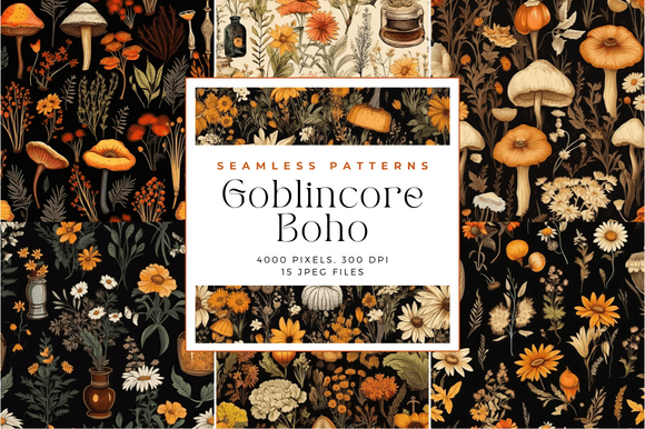 Download Watercolor Goblincore Boho Patterns - Pattern Collection
