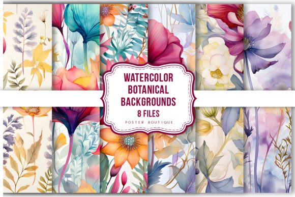 Download Watercolor Botanical Backgrounds Pack - Pack Collection