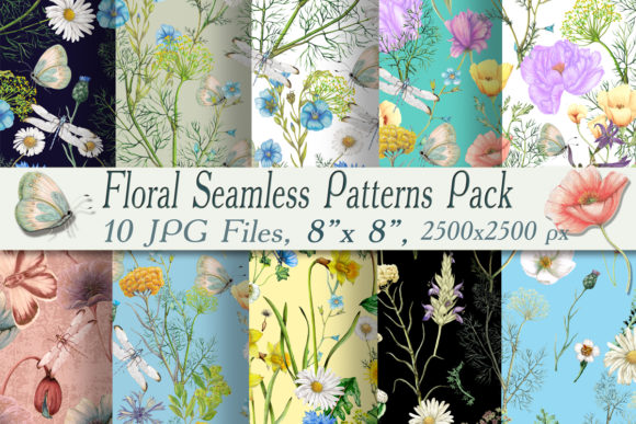 Download Seamless Botanical Patterns Pack - Pattern Collection