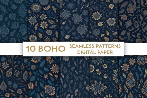Download Seamless Boho Patterns - Floral - Pattern Collection