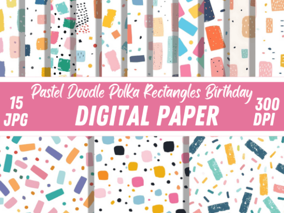 Download Doodle Polka Dots Rectangles Pattern - Pattern Collection