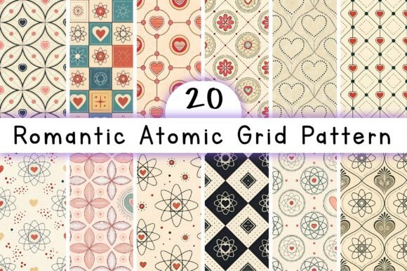 Download Romantic Atomic Grid Pattern - Pattern Collection