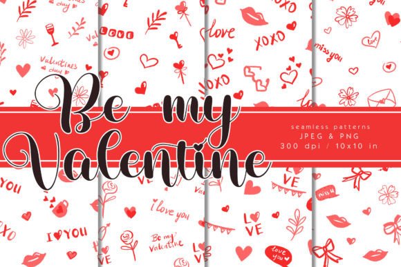 Download "Be My Valentine" Romantic Patterns Set - Pattern Collection