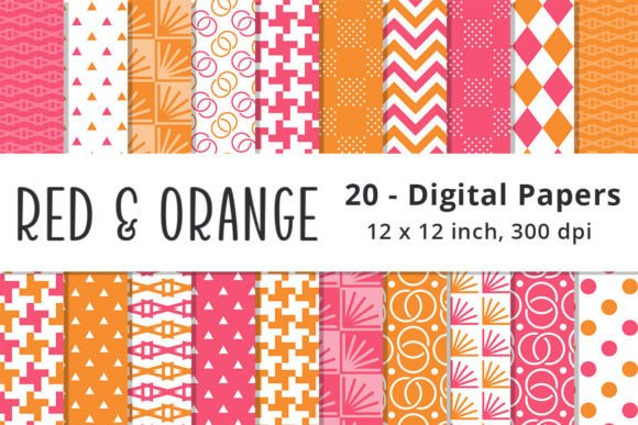 Download Summer Red and Orange Geometric Patterns - Pattern Collection
