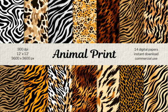 Download Animal Print Pattern Digital Papers Set - Pattern Collection
