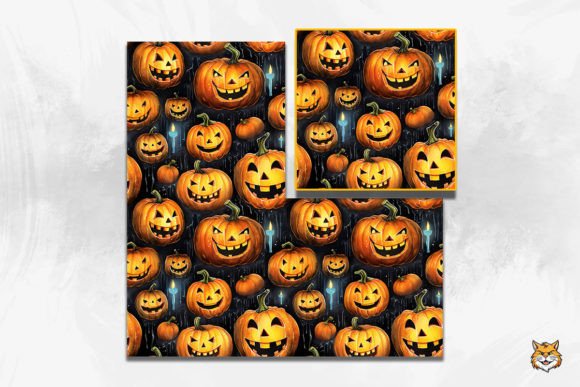 Download Ghoulish Pumpkin Seamless Pattern - Pattern Collection